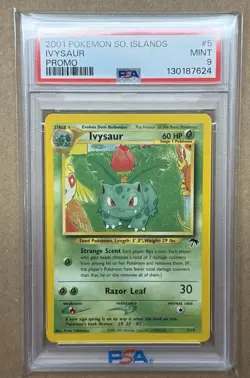 2001 Pokemon - Ivysaur Non Holo Southern Islands Promo 5/18 - PSA 9 Mint! - Image 1
