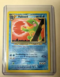 Pokemon Politoed 1st Edition 2001 Neo Discovery Rare 27/75 LP - Image 1