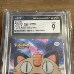 Meowth Pokemon Topps 1999 Series 1 TV11 #52 CGC 9 MINT Silver Foil - Image 3