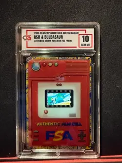 ASH & BULBASAUR 35MM RARE FILM FRAME CELL FROM POKEMON THE MOVIE 2000 CG 10 - Image 1