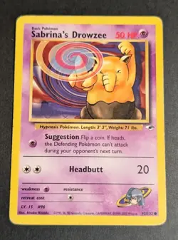 Pokemon TCG - Sabrina's Drowzee - 92/132 - Gym Heroes - MP Common (2000) - Image 1