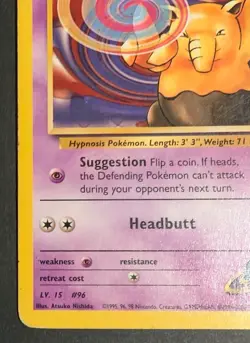 Pokemon TCG - Sabrina's Drowzee - 92/132 - Gym Heroes - MP Common (2000) - Image 3