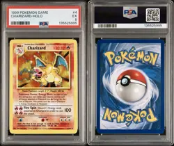 1999 POKEMON BASE SET UNLIMITED #4 CHARIZARD-HOLO PSA 5 🔥 - Image 3