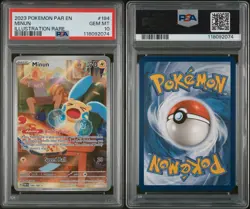 PSA 10 Pokemon TCG - Minun 194/182 - Paradox Rift - Illustration Rare - Gem Mint - Image 1