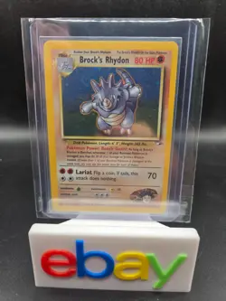 Pokemon TCG Brock's Rhydon Gym Heroes 2/132 Holo Unlimited Holo Rare LP - Image 1