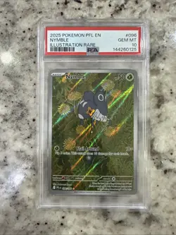 2025 POKEMON PFL EN-PHANTASMAL FLAMES ILLUSTRATION RARE #096 NYMBLE PSA 10 - Image 1
