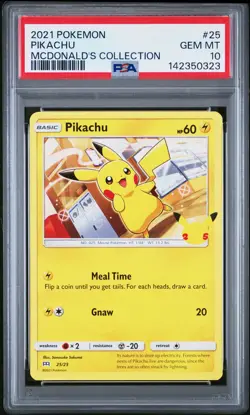 2021 POKEMON MCDONALD'S COLL #25 PIKACHU PSA 10 - Image 1