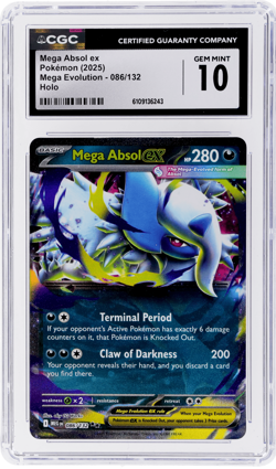2025 Pokemon Mega Evolution Mega Absol Ex #086 CGC 10 - Image 1