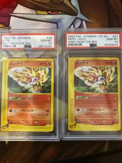 2002 Japanese 1st Edition Entei Holo And Non Holo 026-027/087 PSA 10 GEM MINT - Image 1