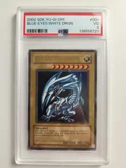 PSA 3 VG 2002 SDK YU-GI-OH! Blue-Eyes White Dragon #001 Holor Rare - Image 1