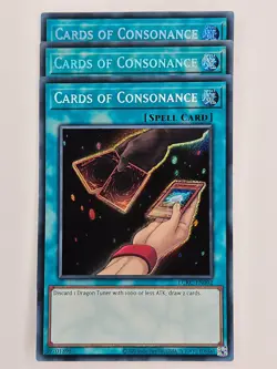 Yu Gi Oh - 3x LCKC-EN092 Cards of Consonance - Secret Rare - Image 1