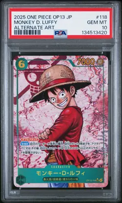 2025 ONE PIECE JPN OP13-CARRYING ON HIS WILL #118 MONKEY D. LUFFY PSA 10 - Image 1