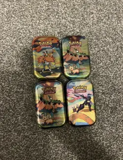 4 EMPTY Pokemon Tins NO CARDS - Image 1