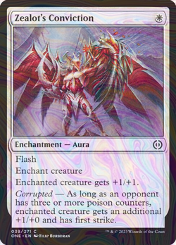 Foil Zealot's Conviction - Phyrexia: All Will Be One | MTG Card - Image 1