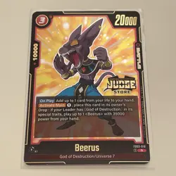 Beerus FB03-018 Event Judge Gold Tournament Promo Stamp Dragon Ball Card English - Image 1