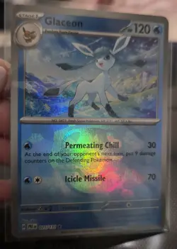 Pokemon TCG S/v Prismatic Evolutions Glaceon Card Master Ball Pattern 025/131 - Image 1