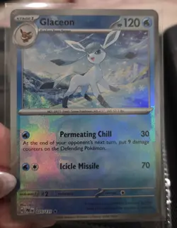 Pokemon TCG S/v Prismatic Evolutions Glaceon Card Master Ball Pattern 025/131 - Image 3