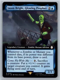MTG Fallout Extended Art 376 Jason Bright, Glowing Prophet Rare Legendary - Image 1