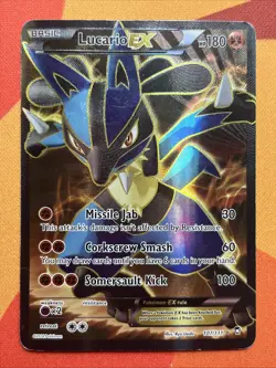 Pokemon Card - Lucario EX - Full Art Ultra Rare (107/111) XY Furious Fists *DMG* - Image 1
