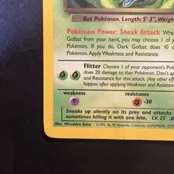 Vintage Pokemon Team Rocket Dark Golbat 24/82 Non-holo Rare WotC 2000 - Image 5