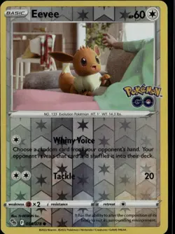 Eevee Common Pokemon GO 054/078 Colorless Reverse Holo Pokemon Card - Image 1