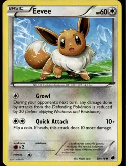 Eevee (89) Common Plasma Freeze 89/116 Normal Pokemon Card - Image 1