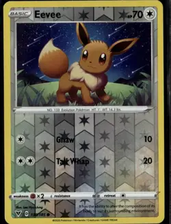 Eevee Common SWSH04: Vivid Voltage 130/185 Colorless Reverse Holo Pokemon Card - Image 1