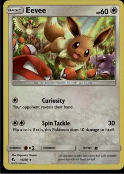 Eevee (48) Holo Rare Hidden Fates 48/68 Colorless Holo Pokemon Card - Image 1