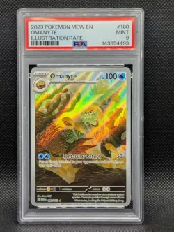 Omanyte #180 PSA 9 MINT ILLUSTRATION RARE Pokemon 151 MEW EN 2023 Pokemon TCG - Image 1