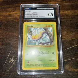 Weedle 1999 Regular Common Pokemon Base Set #69/102 CGC 5.5 EXCELLENT+ - Image 1