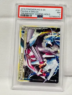 2010 Pokemon Heartgold and Soulsilver Triumphant Dialga/Palkia Legend PSA 7 - Image 2