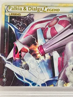 2010 Pokemon Heartgold and Soulsilver Triumphant Dialga/Palkia Legend PSA 7 - Image 3