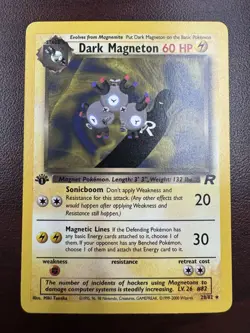 1st Edition DARK MAGNETON 28/82 Team Rocket WoTC Pokemon Card 2000 Wizards LP+ - Image 1
