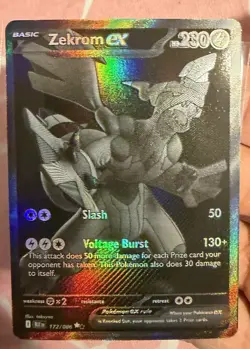 Zekrom ex 172/086 Sv: Black Bolt Holo Black White Rare Pokemon TCG Card Fresh - Image 1