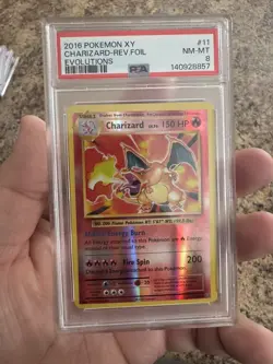 Pokemon XY 2016 Charizard Rev Foil Evolutions #11 PSA 8 - Image 1