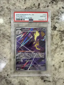 2025 POKEMON PFL EN-PHANTASMAL FLAMES ILLUSTRATION RARE #103 TOXTRICITY PSA 10 - Image 1