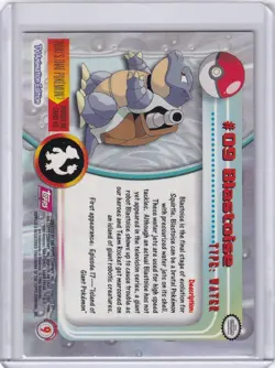 Blastoise Topps Pokemon #09 Red logo - Image 2