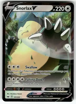 Snorlax V SWSH01: Sword & Shield Base Set Ultra Rare,Holo Pokemon NM - Image 1
