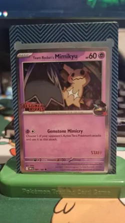 Pokemon Destined Rivals Team Rocket's Mimikyu (Prerelease) [Staff] 087/182 - Image 1