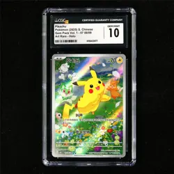 CGC 10 GEM MINT 2025 Pokemon CHN Pikachu 08/09 Art Rare - Image 2