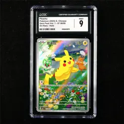 CGC 9 MINT 2025 Pokemon CHN Pikachu 08/09 Art Rare - Image 1