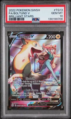 2022 POKEMON SWORD & SHIELD BRILLIANT STARS #TG13 FULL ART/BOLTUND V PSA 10 - Image 1