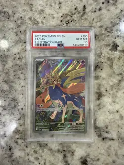 2025 POKEMON PFL EN-PHANTASMAL FLAMES ILLUSTRATION RARE #100 ZACIAN PSA 10 - Image 1
