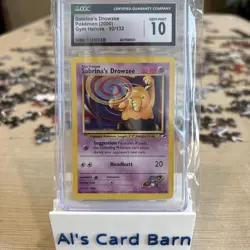 2000 Pokemon CGC 10 Gem Mint Sabrina's Drowzee Gym Heroes 92/132 Slabbed - Image 1