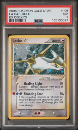 Latias [Gold Star] 2006 Pokemon Deoxys Nice Swirl PSA 7 #105 - Image 1