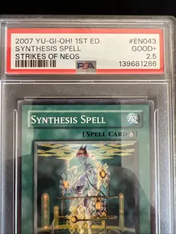 2007 Yu-Gi-Oh! 1st Edition Synthesis Spell Strikes Of Neos #EN043 PSA 2.5 Good+ - Image 3