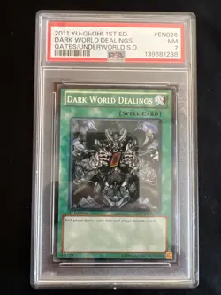 2011 Yu-Gi-Oh! 1st Edition Dark World Dealings Gates/Underworld S.D. PSA 7 - Image 1