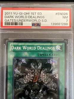 2011 Yu-Gi-Oh! 1st Edition Dark World Dealings Gates/Underworld S.D. PSA 7 - Image 3