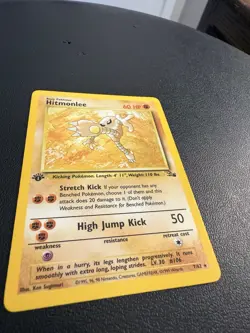 Pokemon TCG Hitmonlee 1st Edition Holo Rare Card Fossil, 7/62 - Image 3