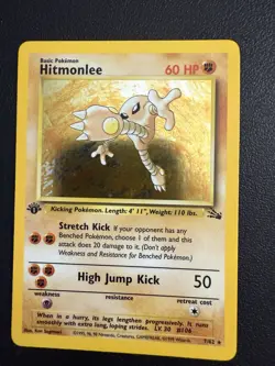 Pokemon TCG Hitmonlee 1st Edition Holo Rare Card Fossil, 7/62 - Image 4
